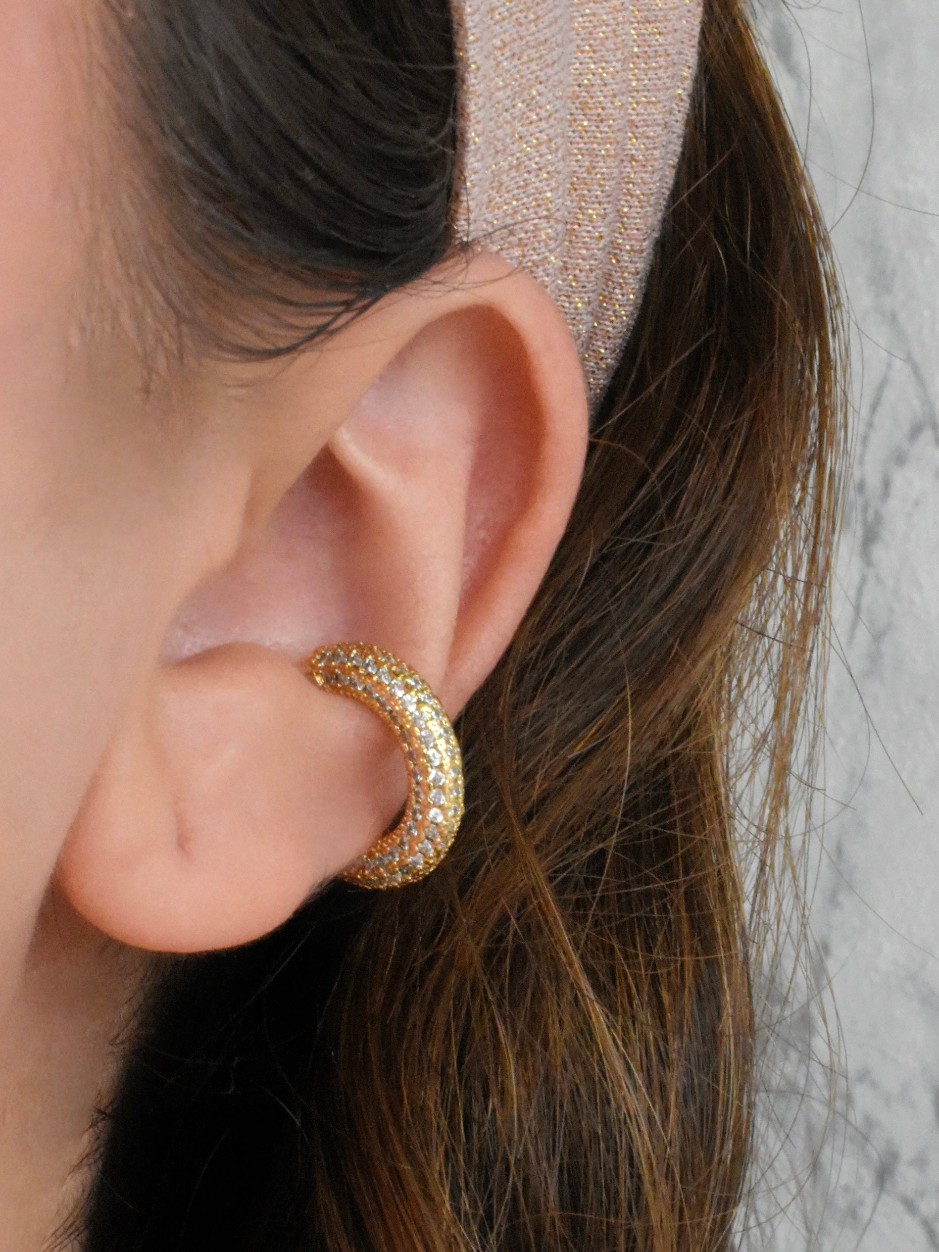 Arete earcuff chunky pave