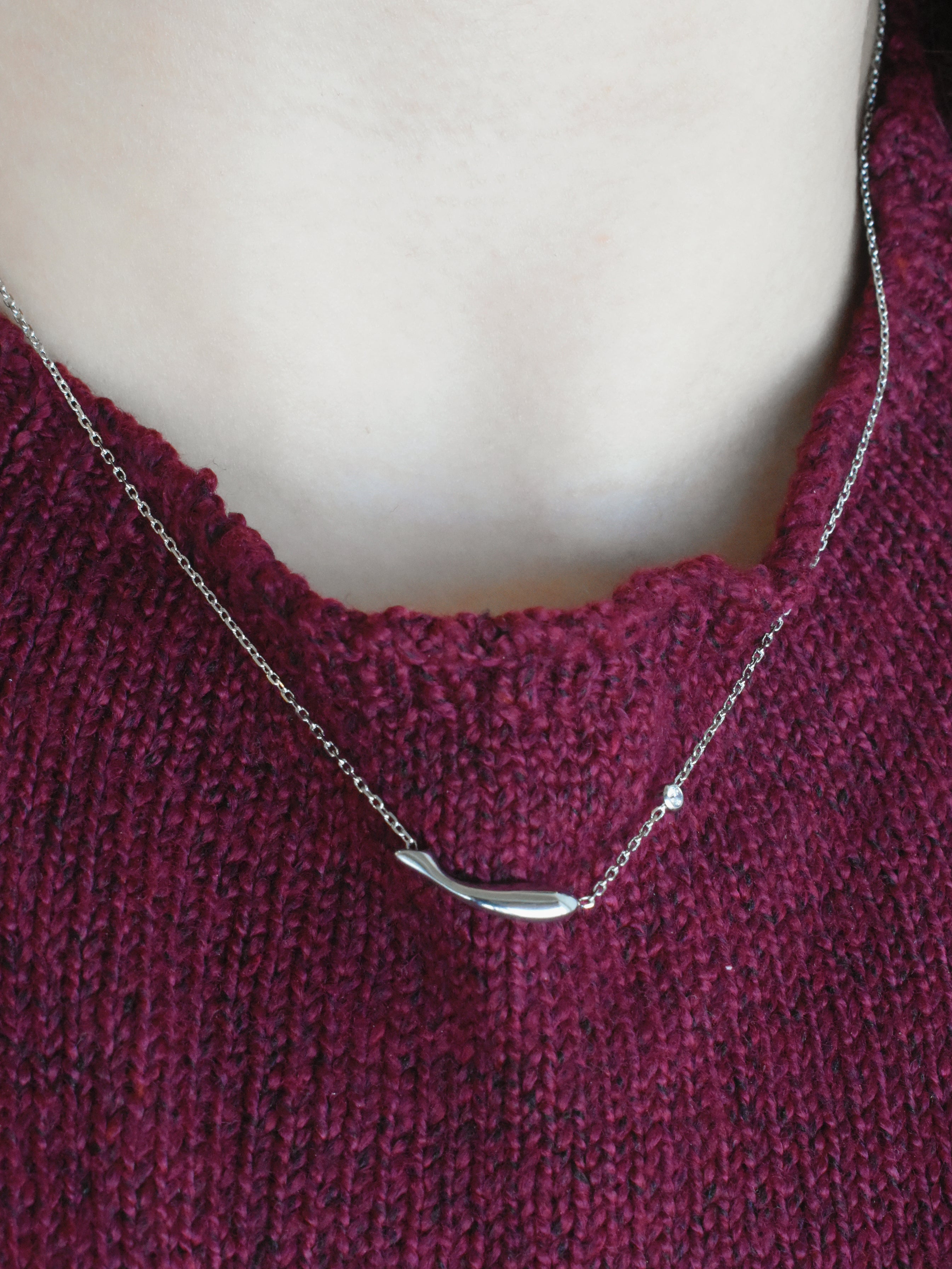 Gargantilla ballena mini circonia (dorado o plateado)