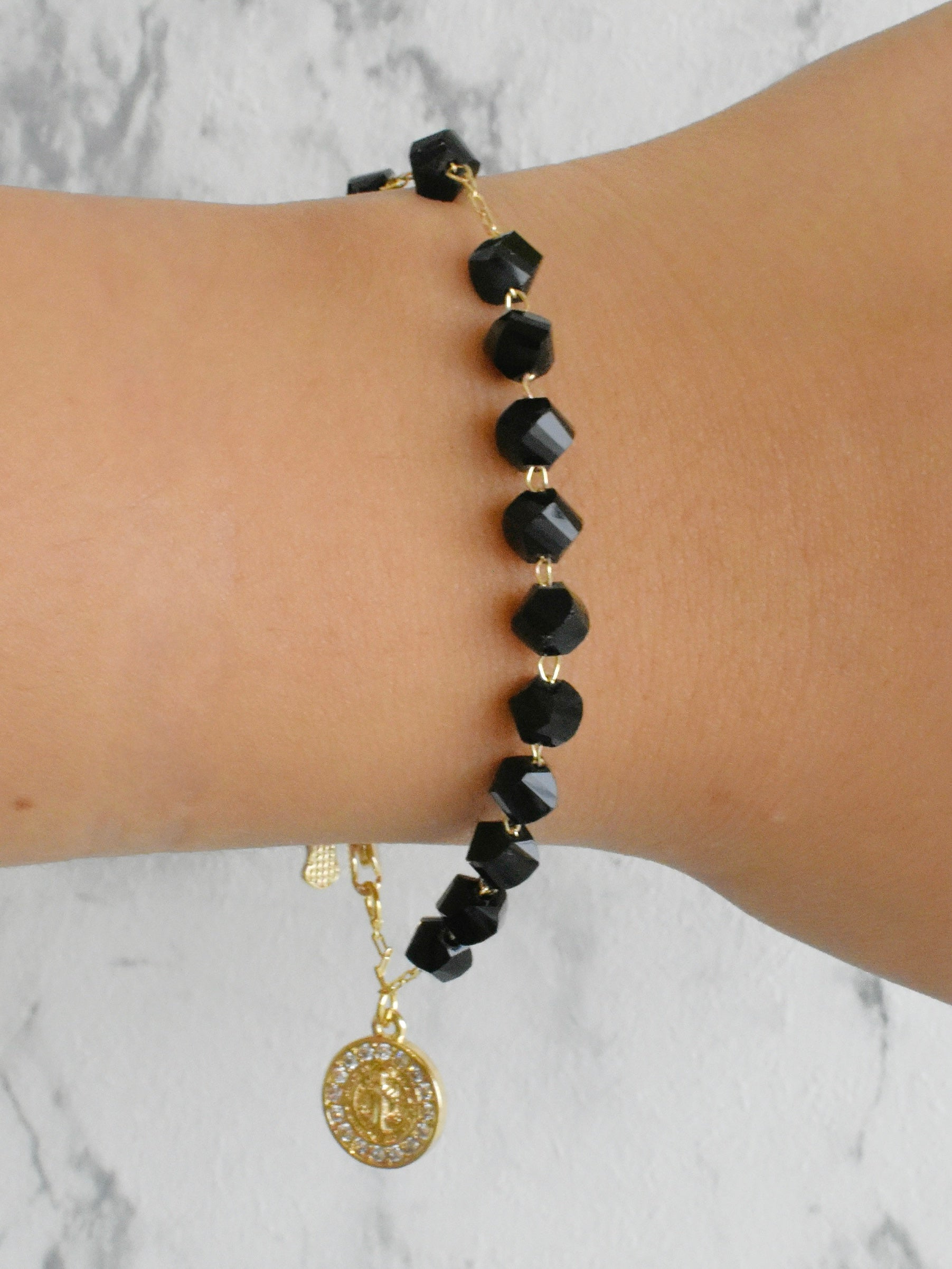 Pulsera decenario cristal negro