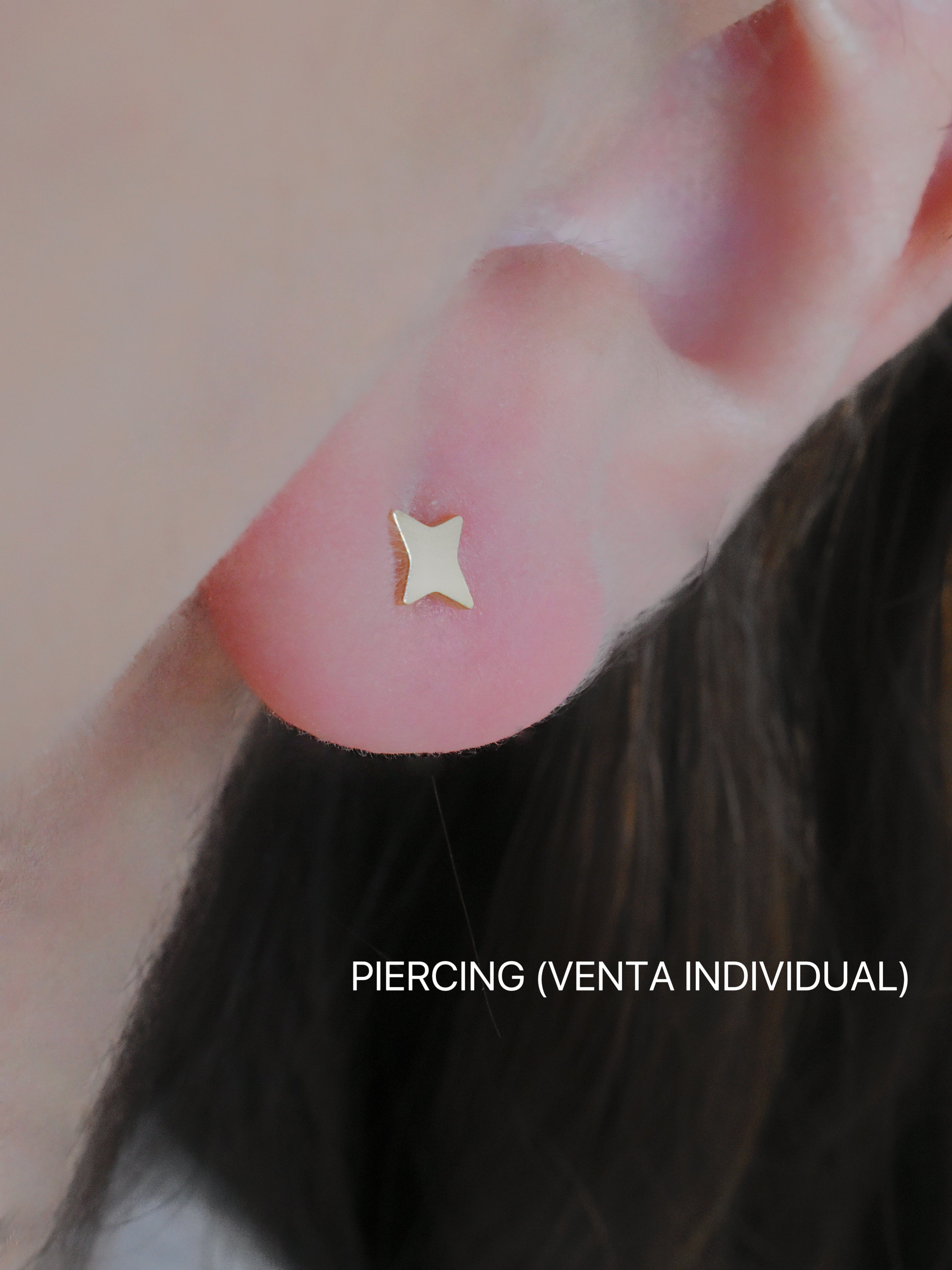 Aretes piercing estrella lisa