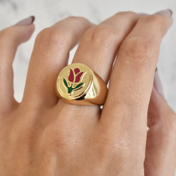 Anillo tulipan rosa