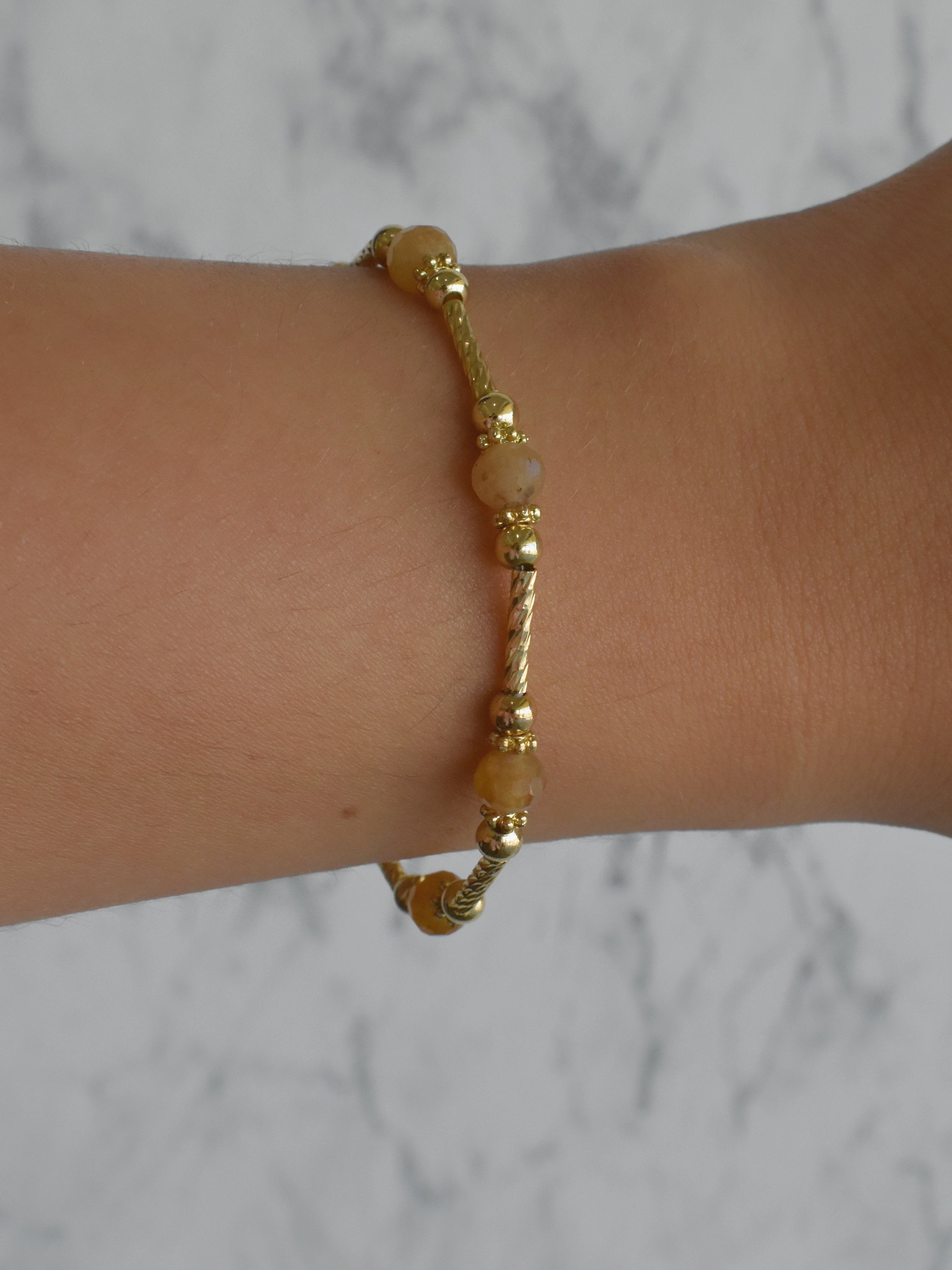 Pulsera diamantada piedra ámbar