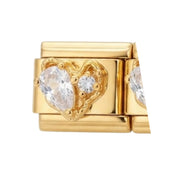 Italian charm corazón partido (dorado o plateado)