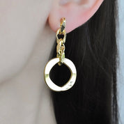 Arete largo eslabones (dorado y plateado)