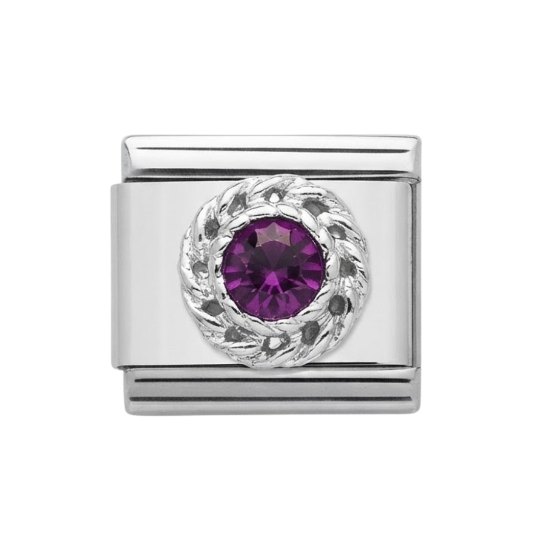 Italian charm circonia morada