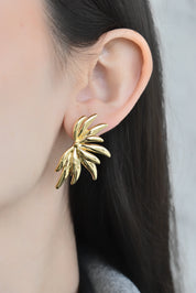 Arete palmera (dorado y plateado)