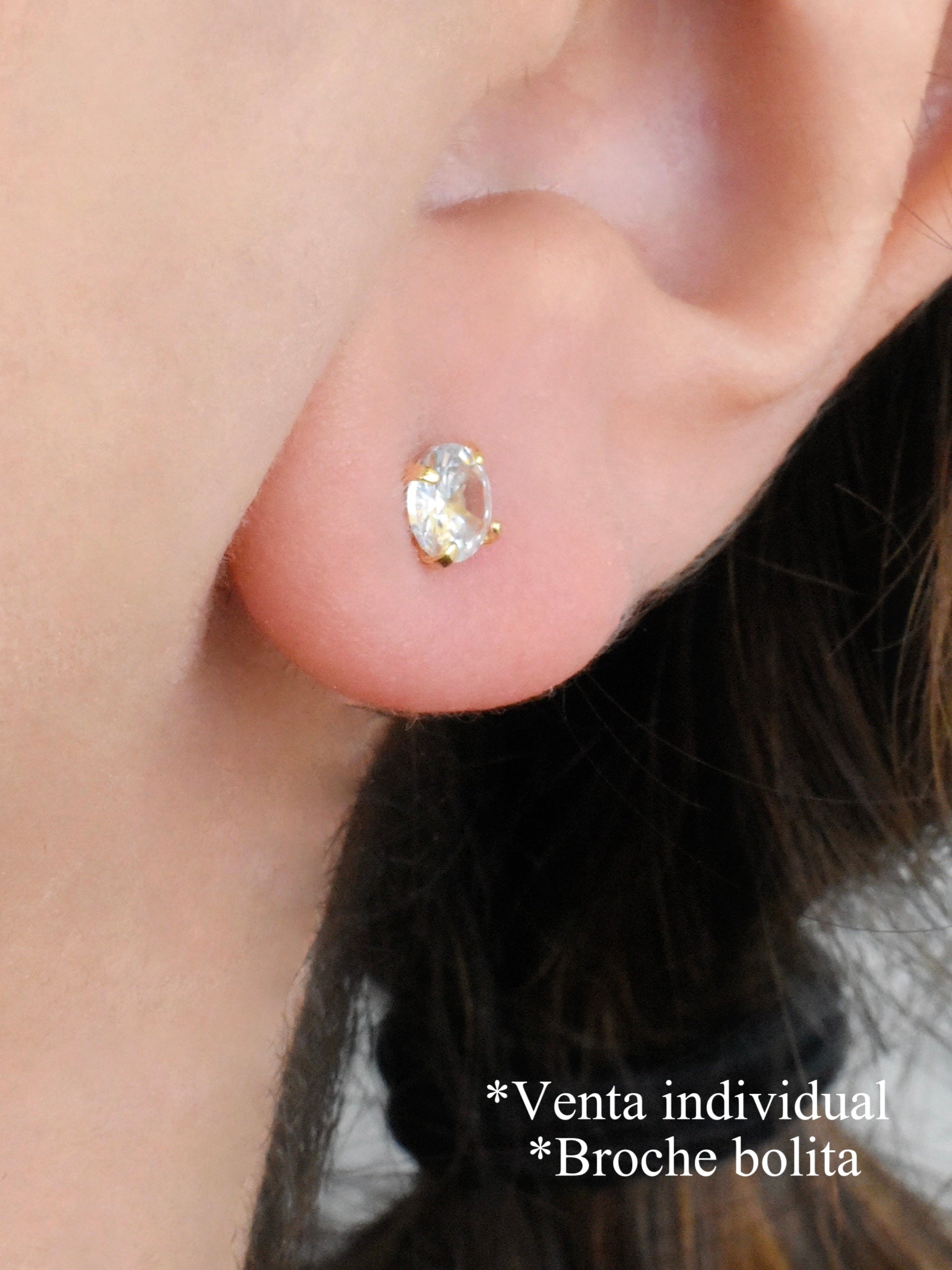 Arete piercing circonia circular