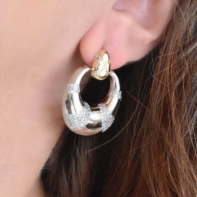 Aretes bicolor circonias