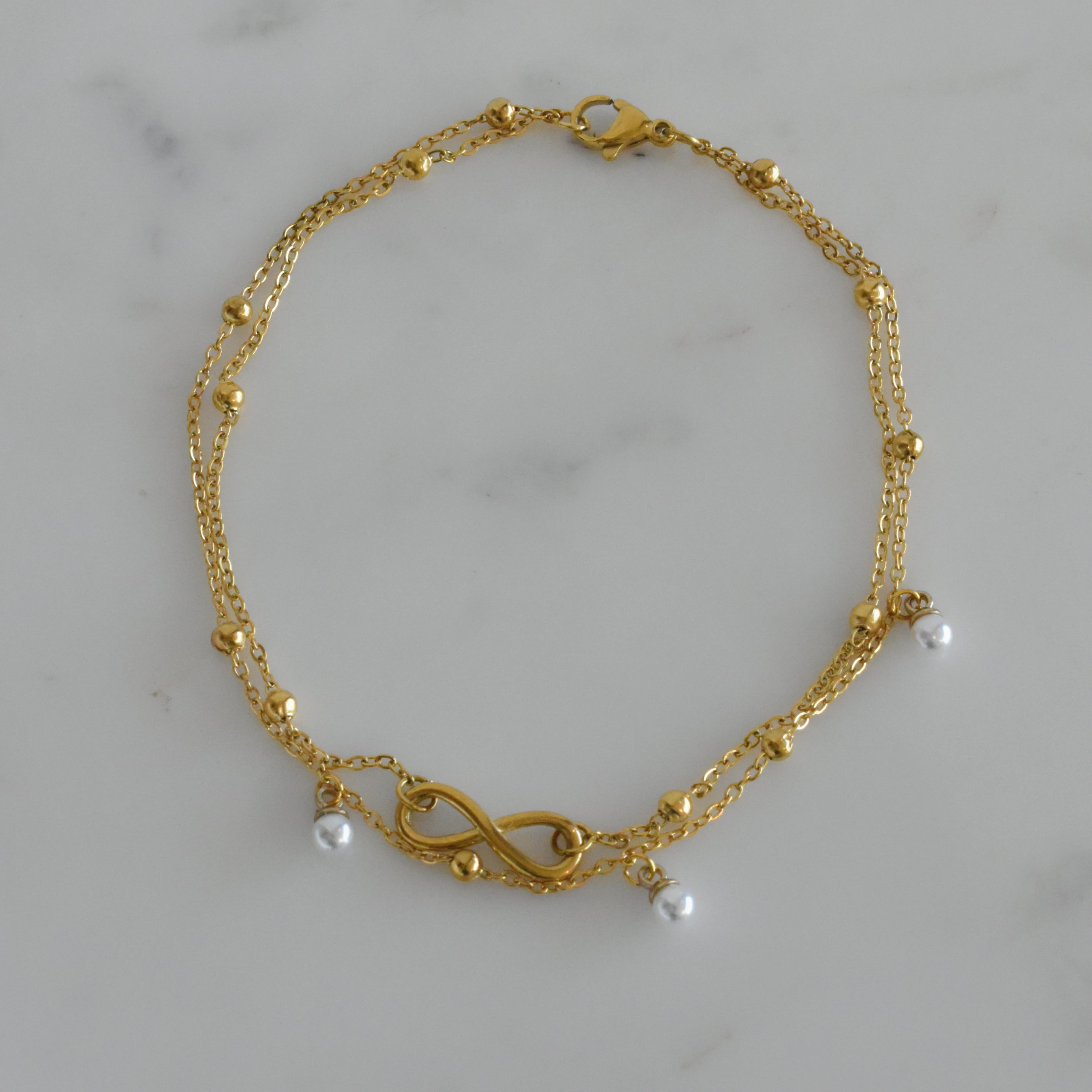 Tobillera infinito perlitas