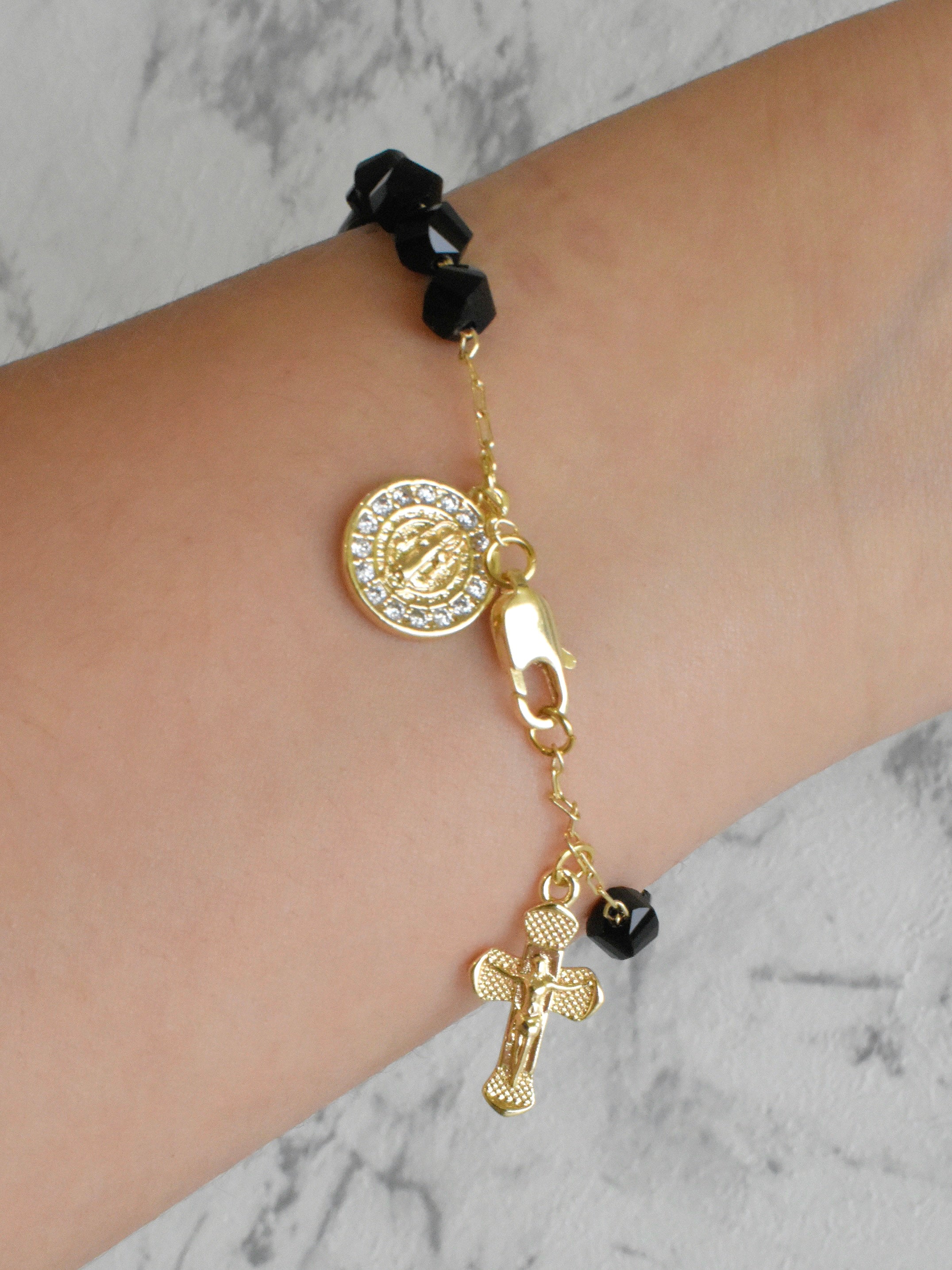 Pulsera decenario cristal negro