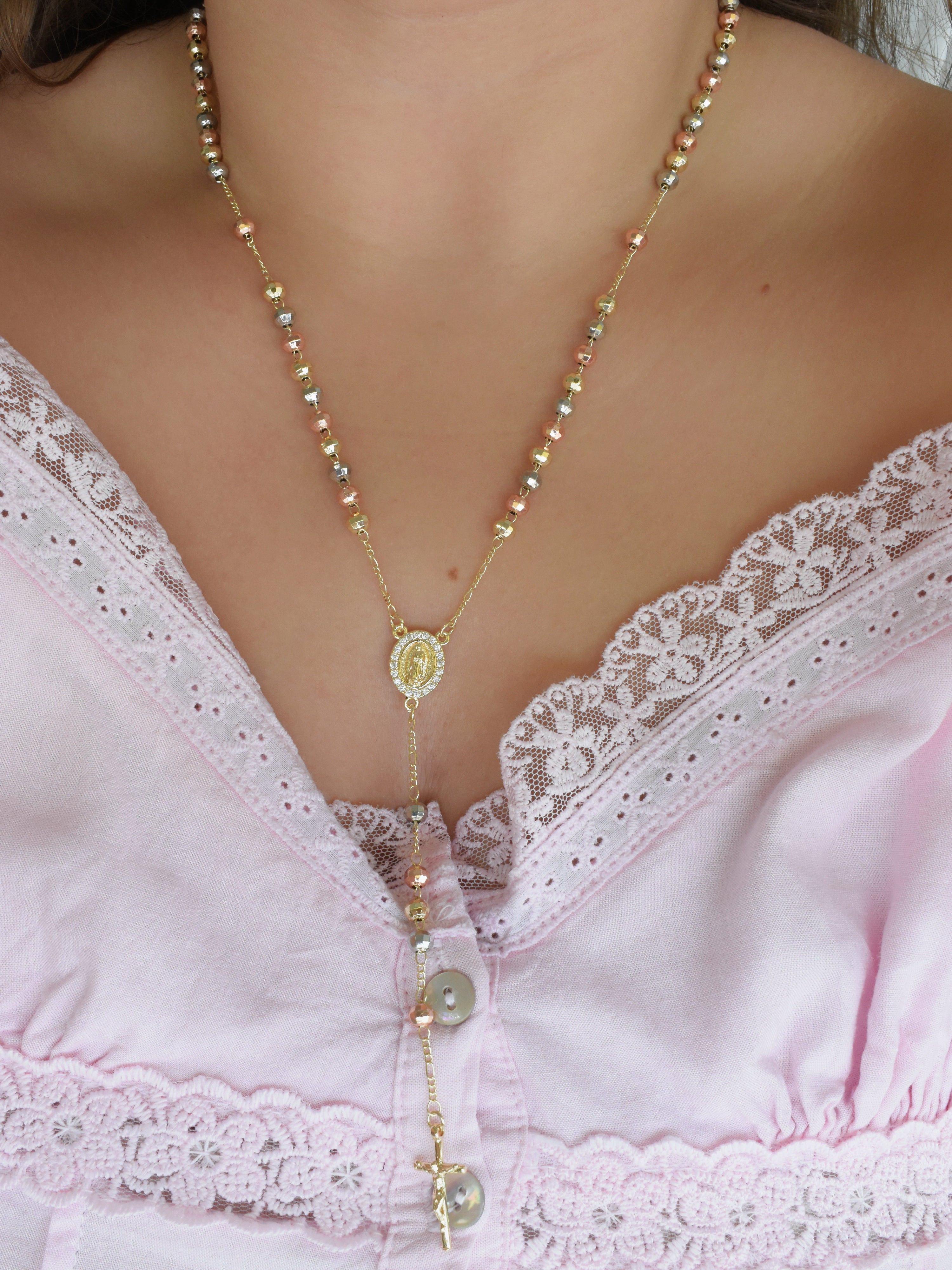 Collar rosario florentino - Virgen de Gdlpe