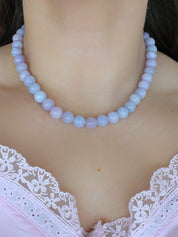 Collar bola piedra natural (gris, lila, negra, rosa)