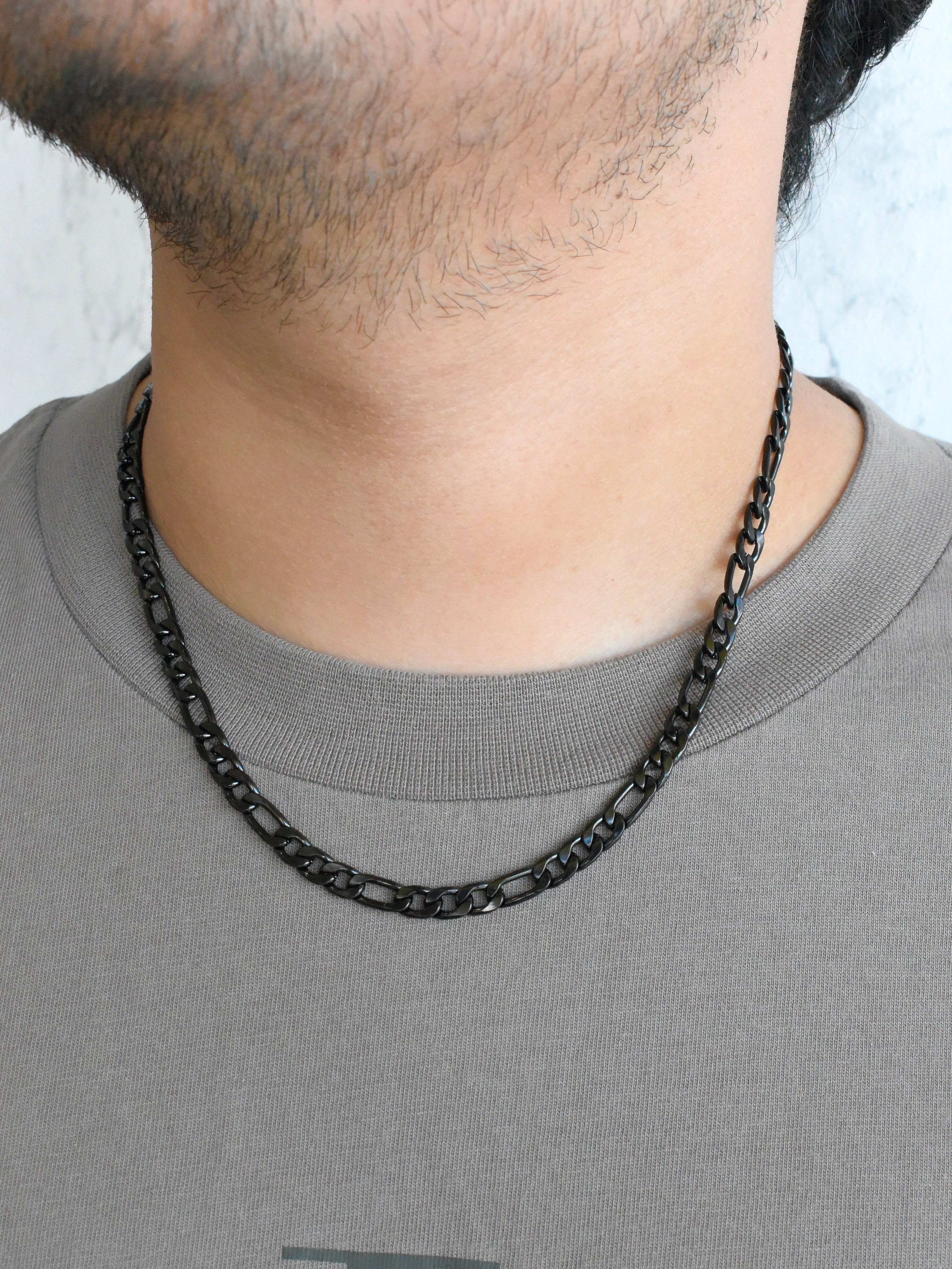 Cadena unisex negra "diseñador" chunky