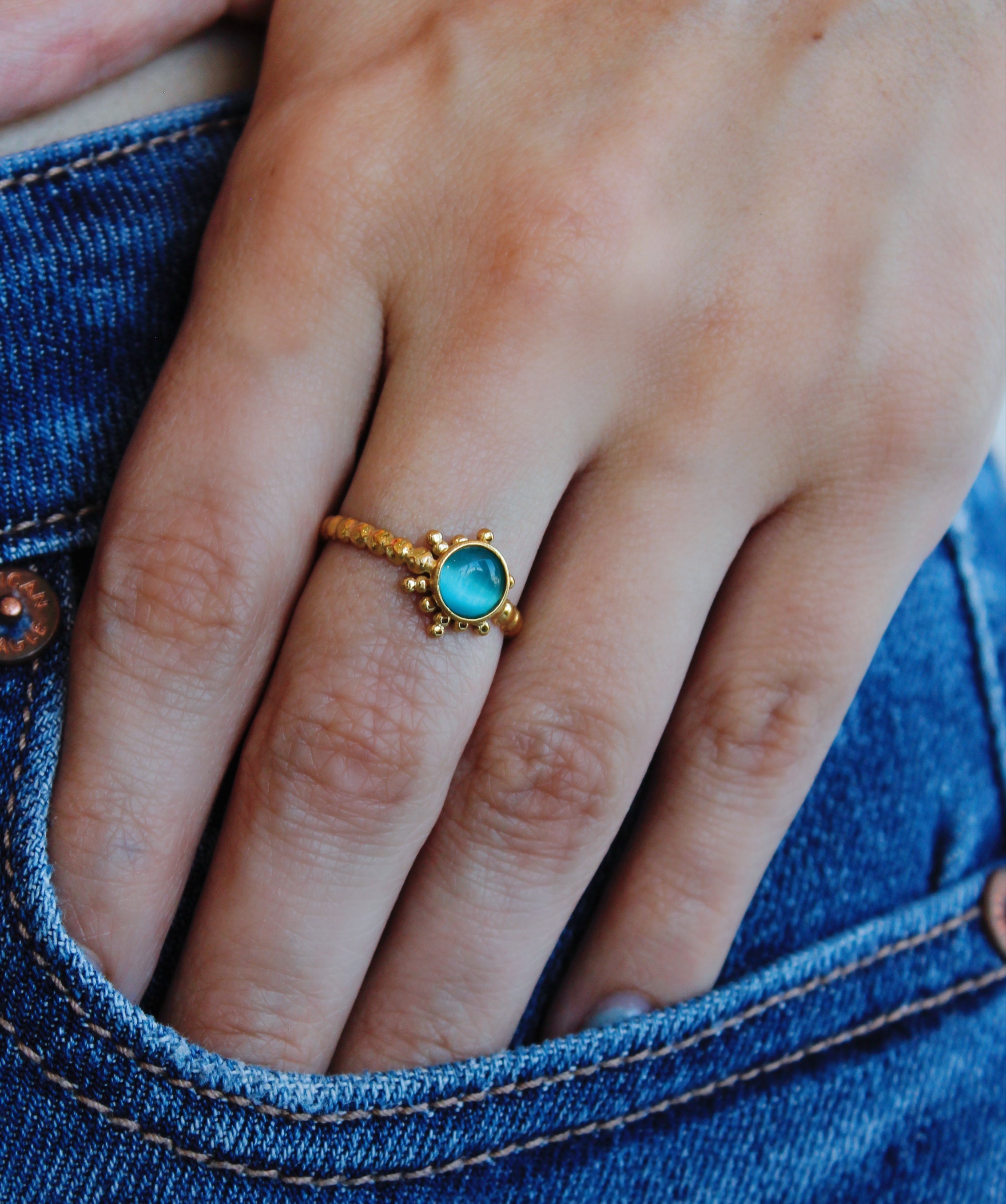 Anillo sol (aqua o café)