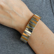 Brazalete ancho elástico (bicolor o plateado)