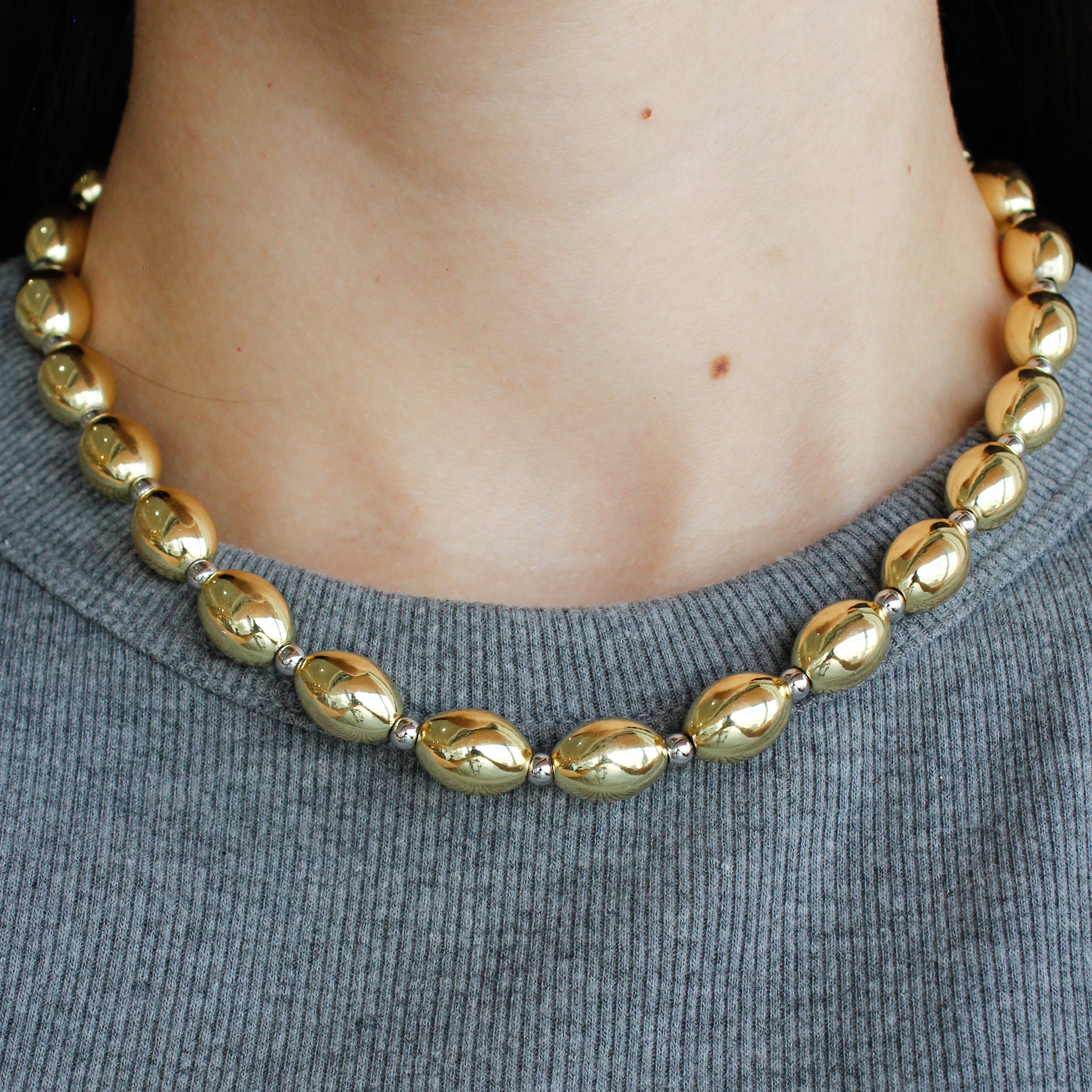 Collar bicolor chunky óvalos