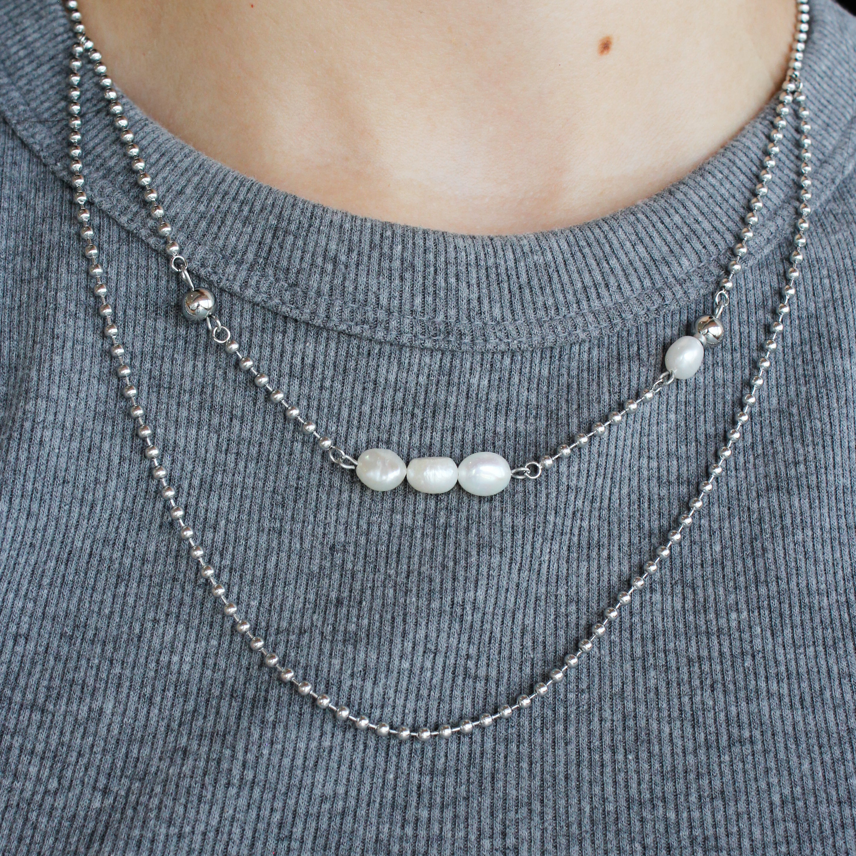 Gargantilla perla Río y bolitas