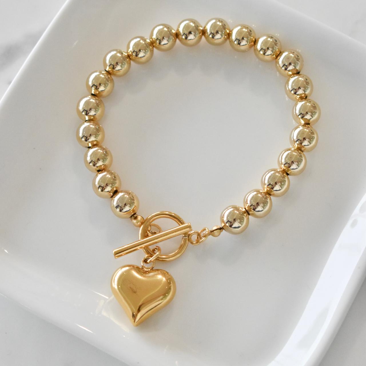 Pulsera corazón chunky