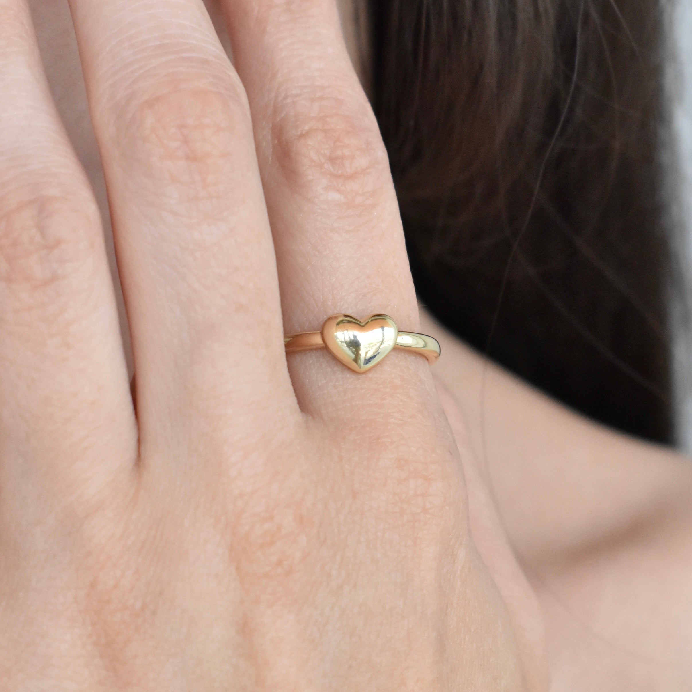 Anillo corazón liso