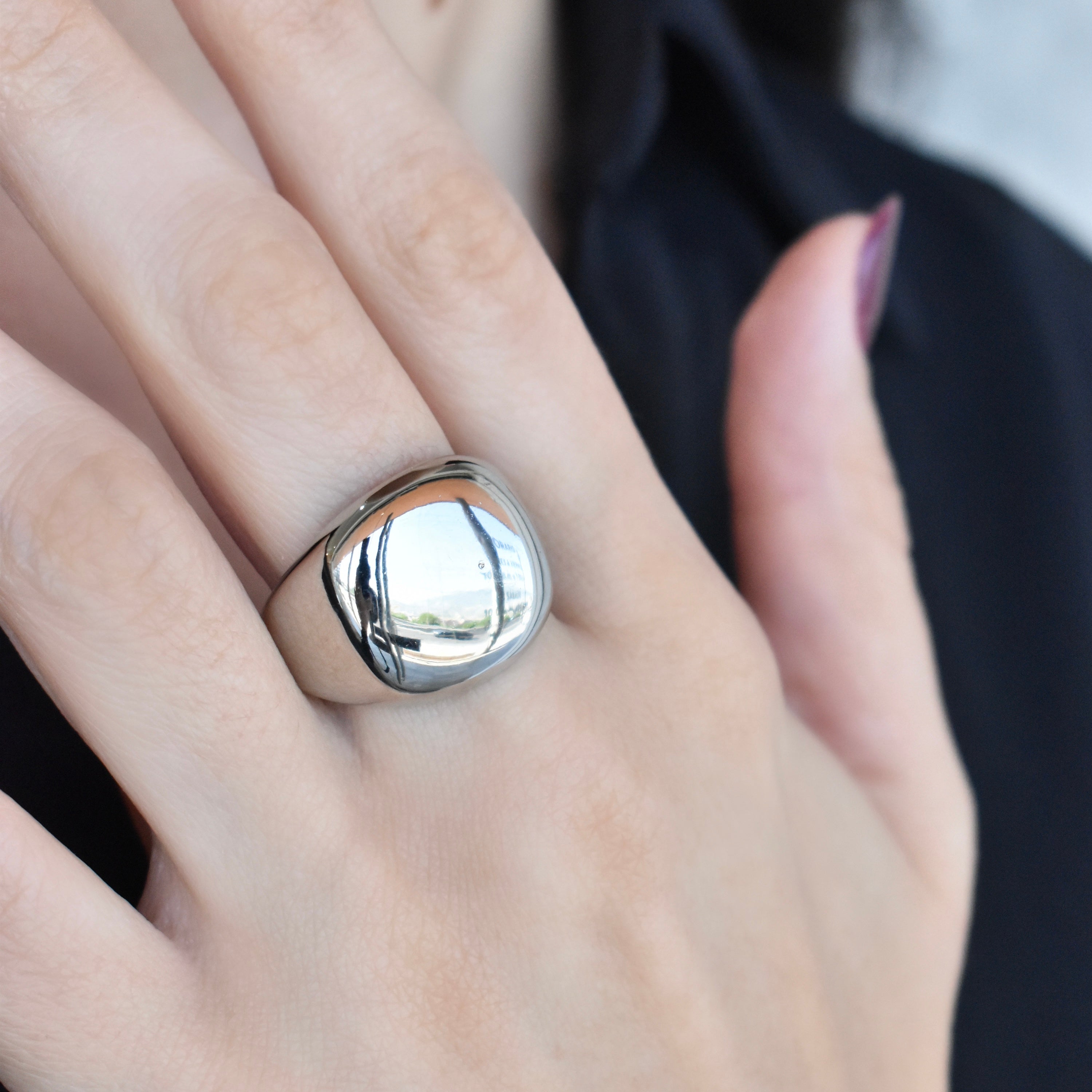 Anillo placa chunky