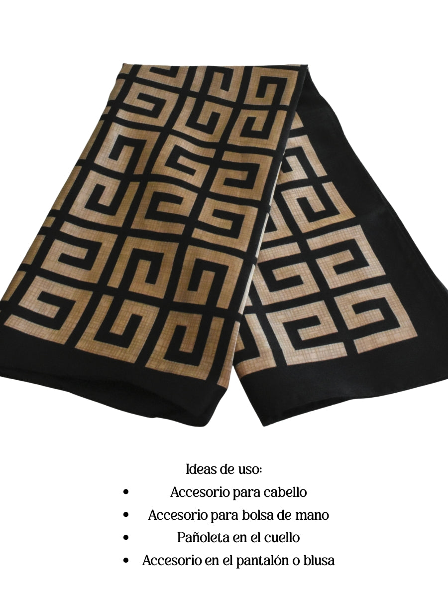 Pañuelo cuadros café con negro