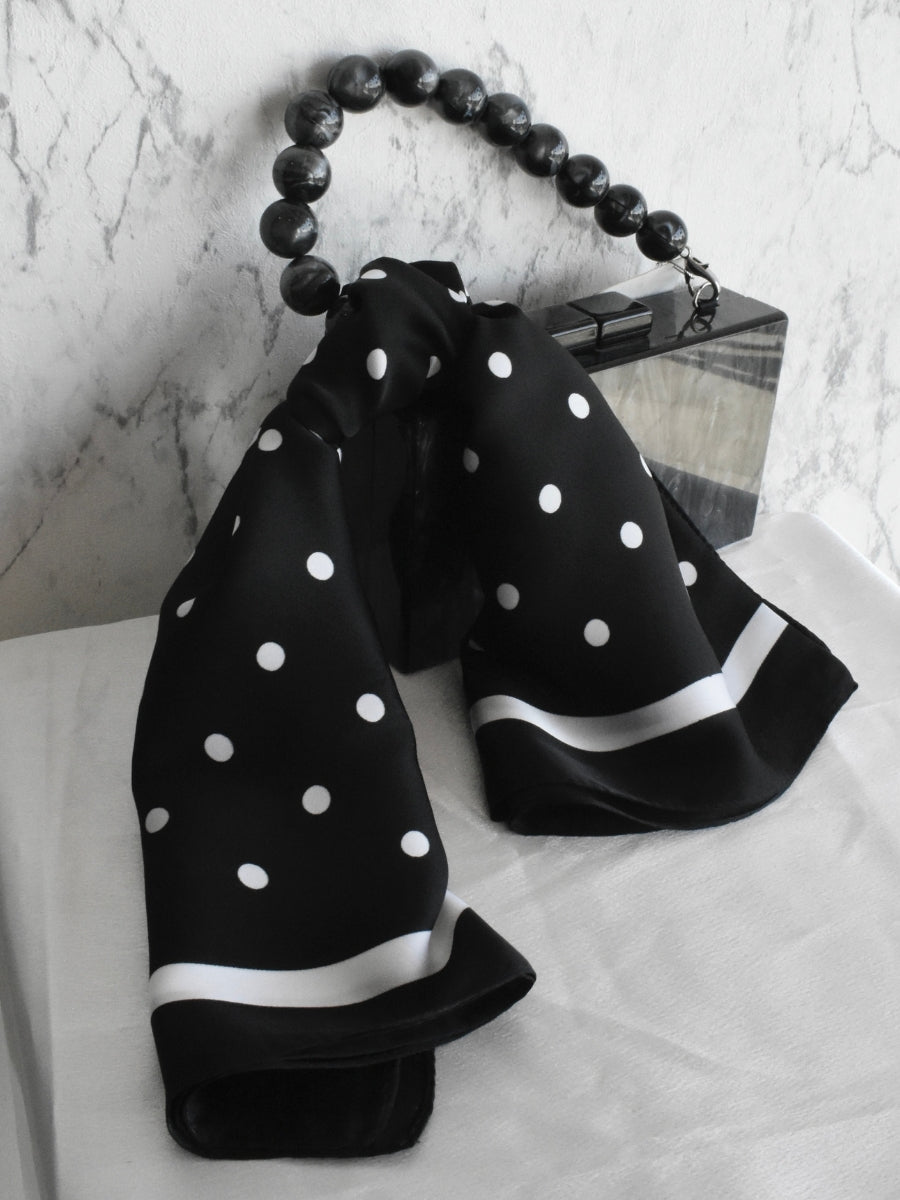 Pañuelo negro polka dots blancos