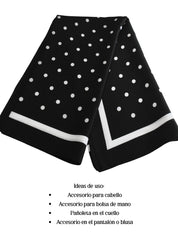 Pañuelo negro polka dots blancos