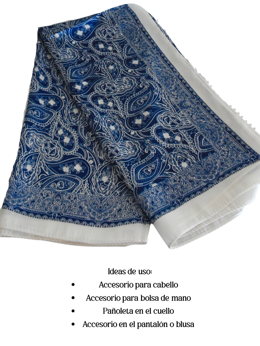 Pañuelo patrón azul marino