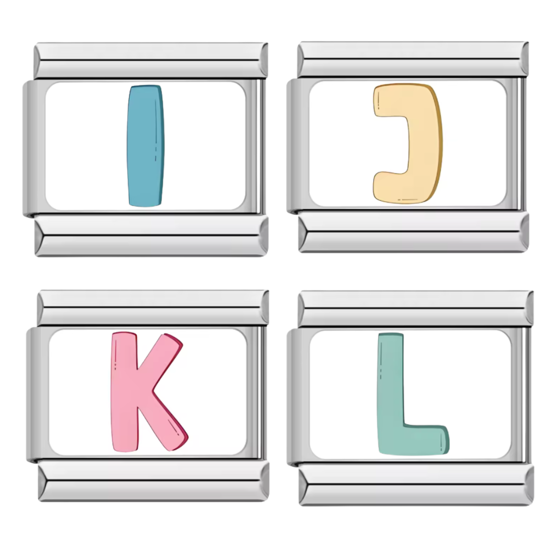 Italian charm iniciales colores