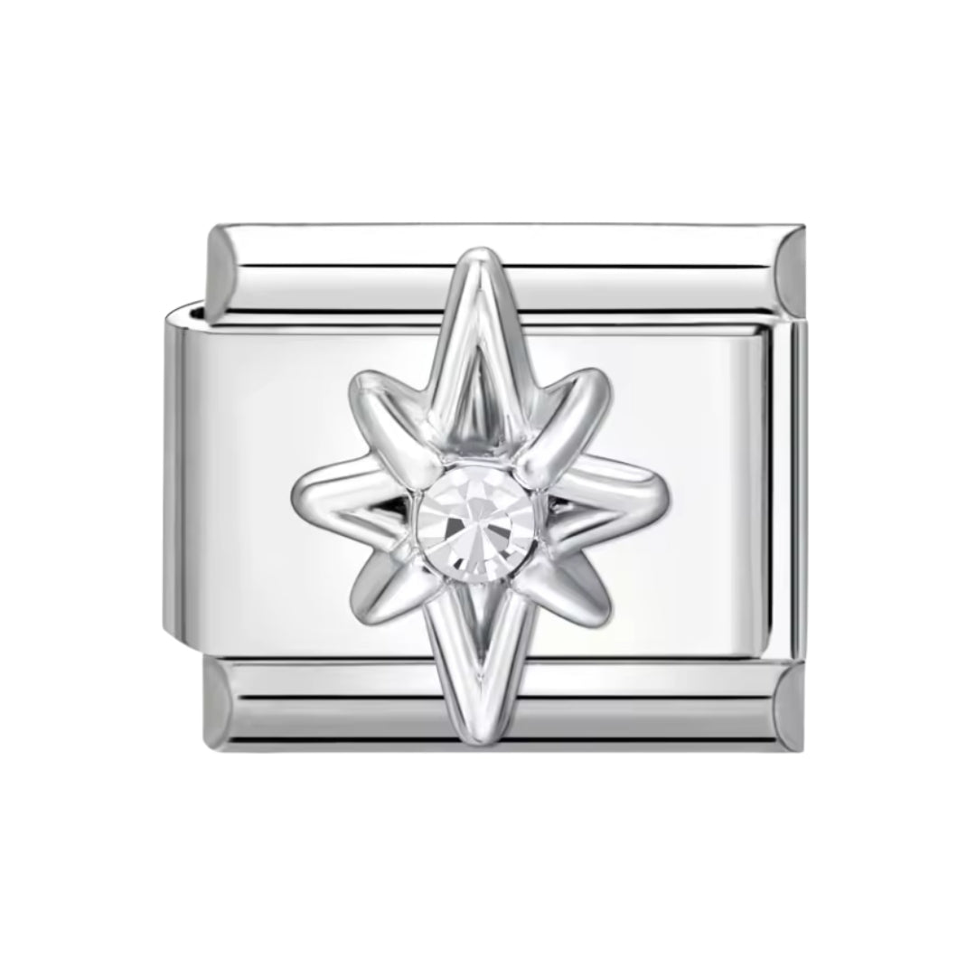Italian charm estrella plateada