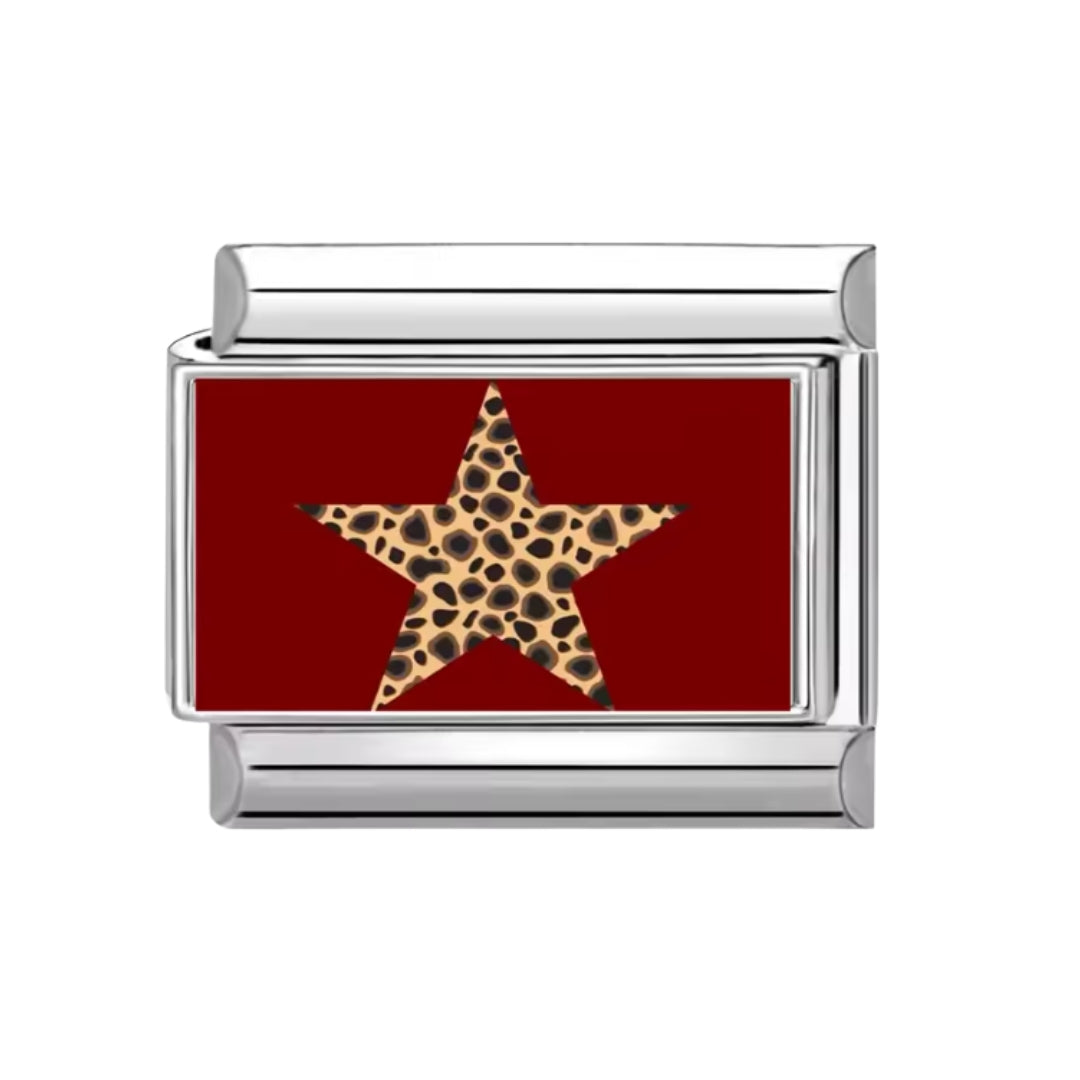 Italian charm estrella animal print