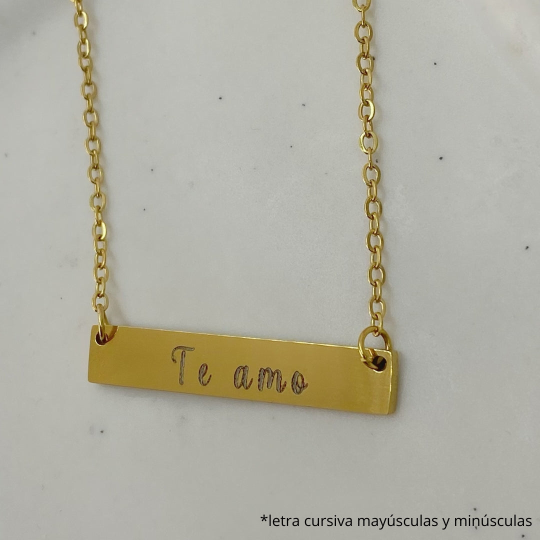 Gargantilla placa para grabar (dorada y plateada)