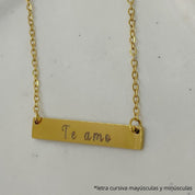 Gargantilla placa para grabar (dorada y plateada)