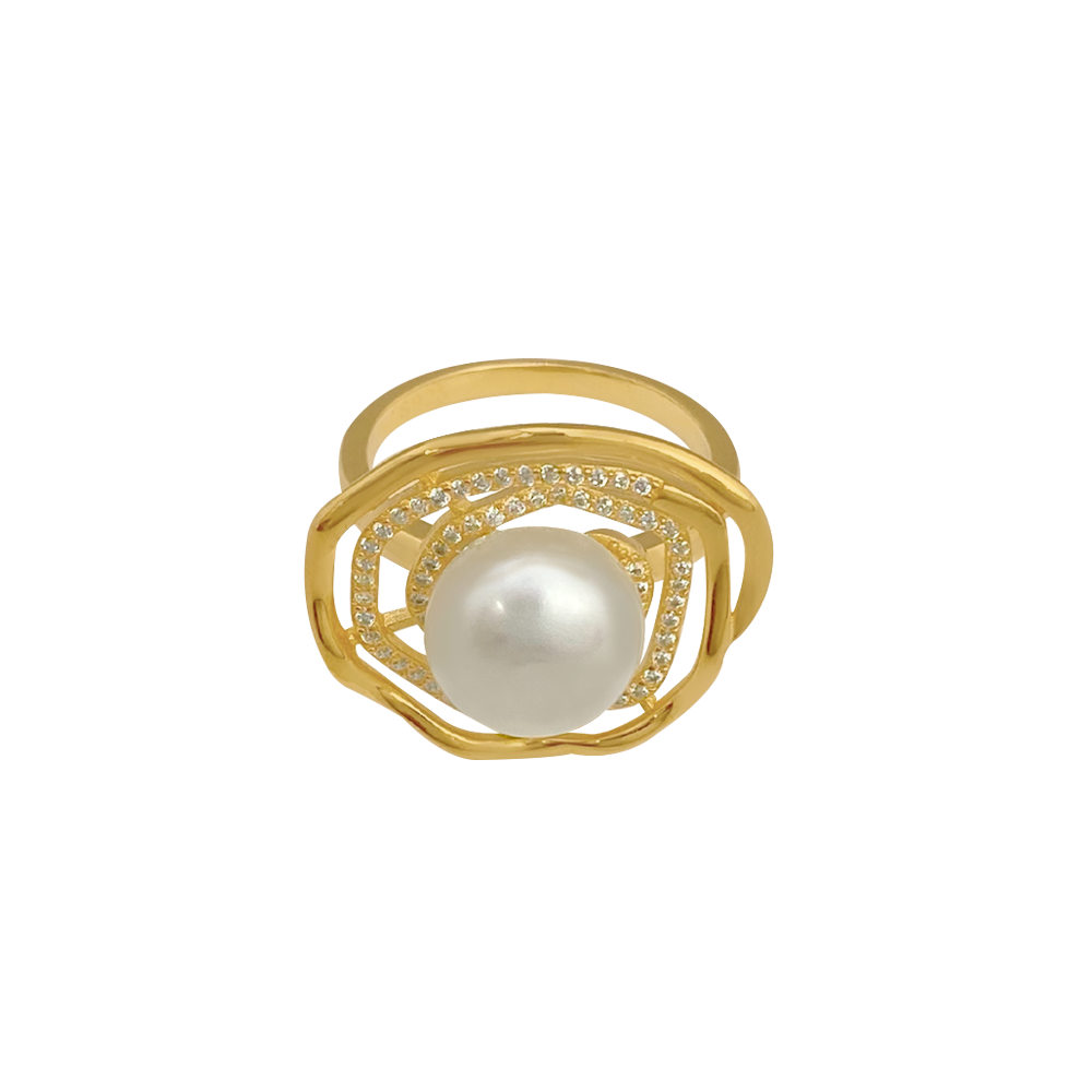 Anillo de plata perla (dorado o plateado)