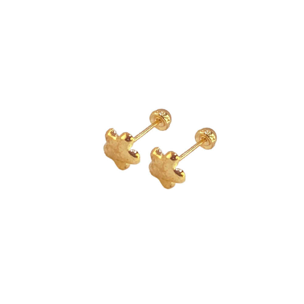 Broquel oro 10K flor lisa