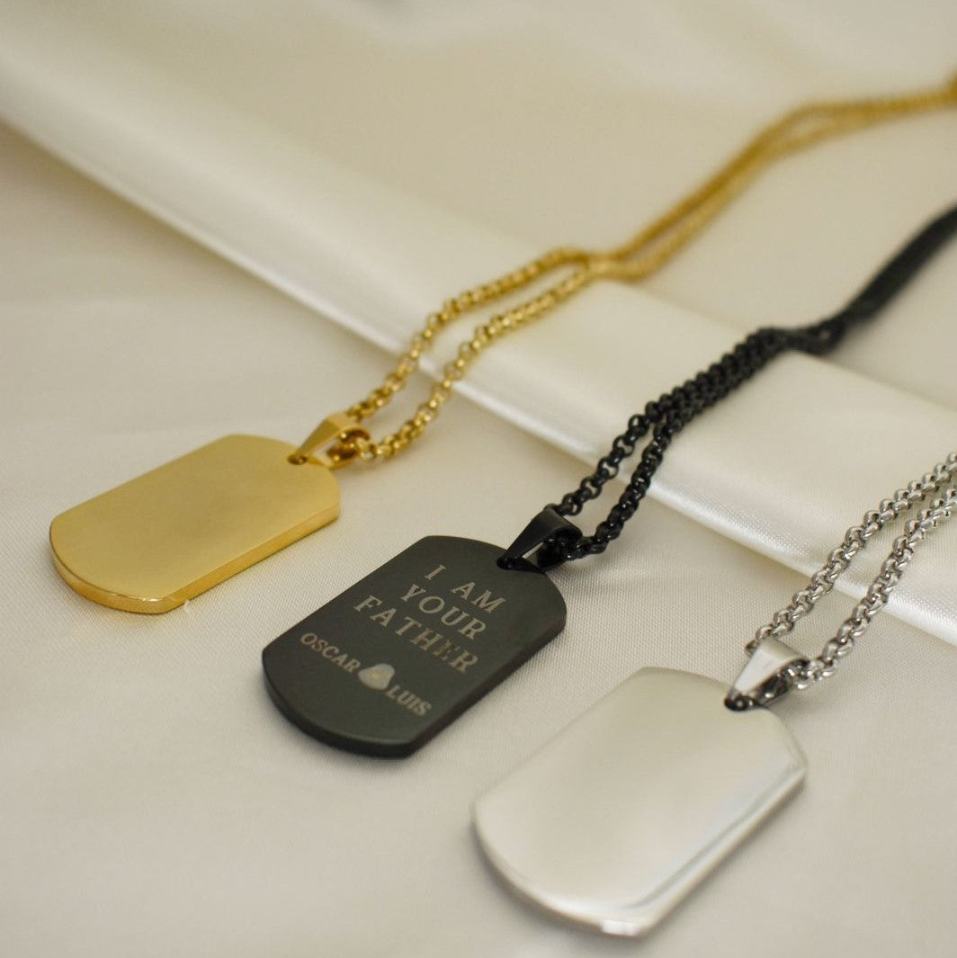 Collar con placa para grabar (distintos colores)