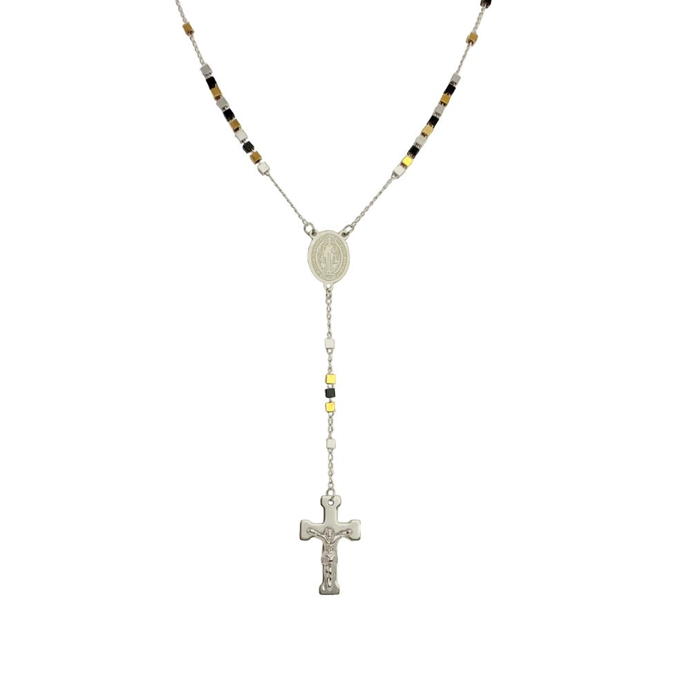 Collar rosario de cubos San Benito y Cruz