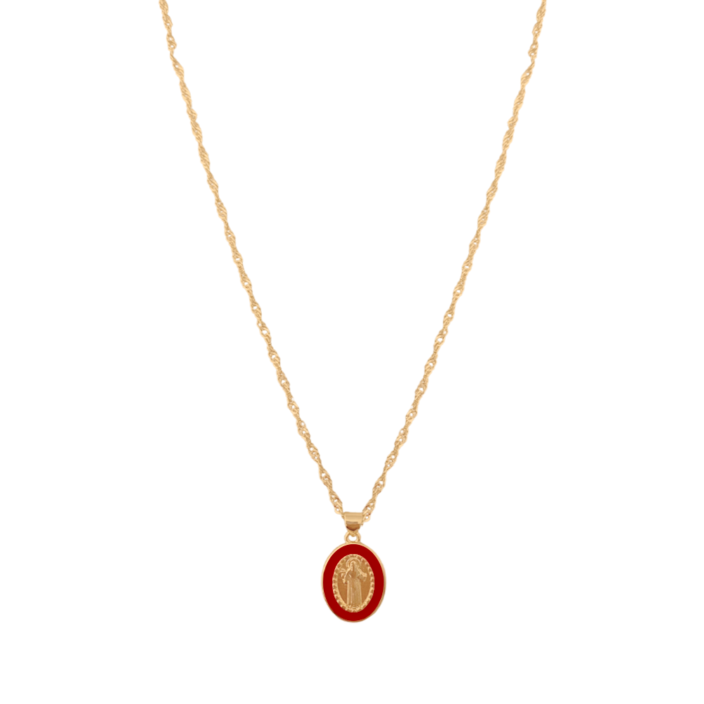 Gargantilla San Benito esmaltado rojo