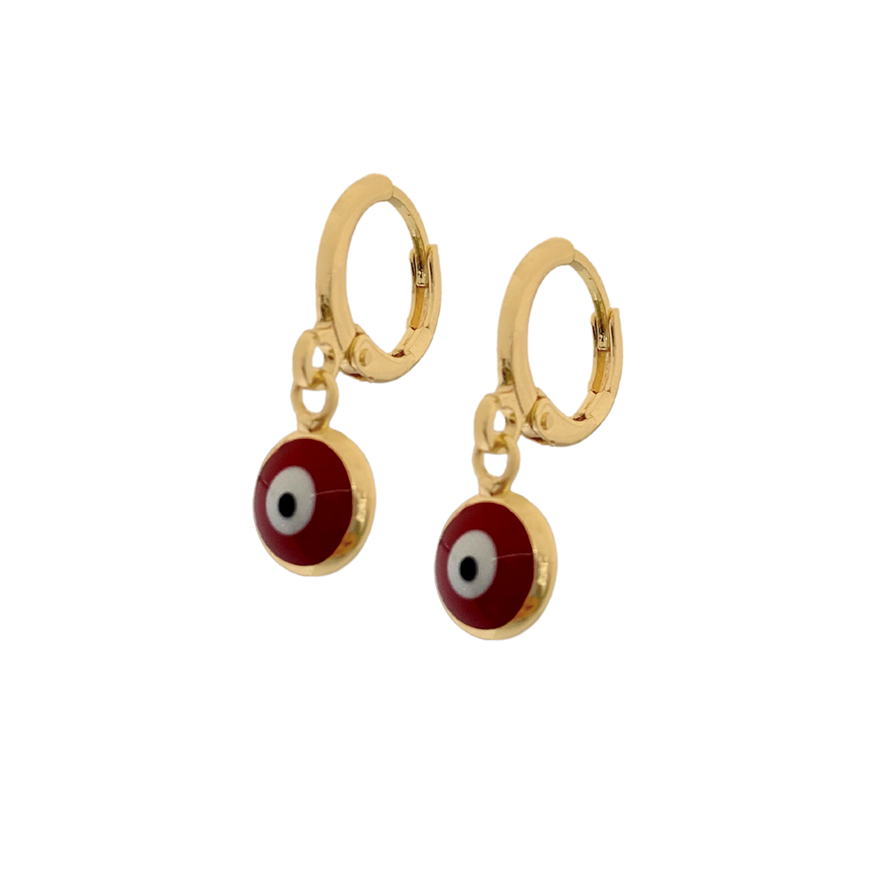 Aretes huggie dije de ojo turco diferentes colores