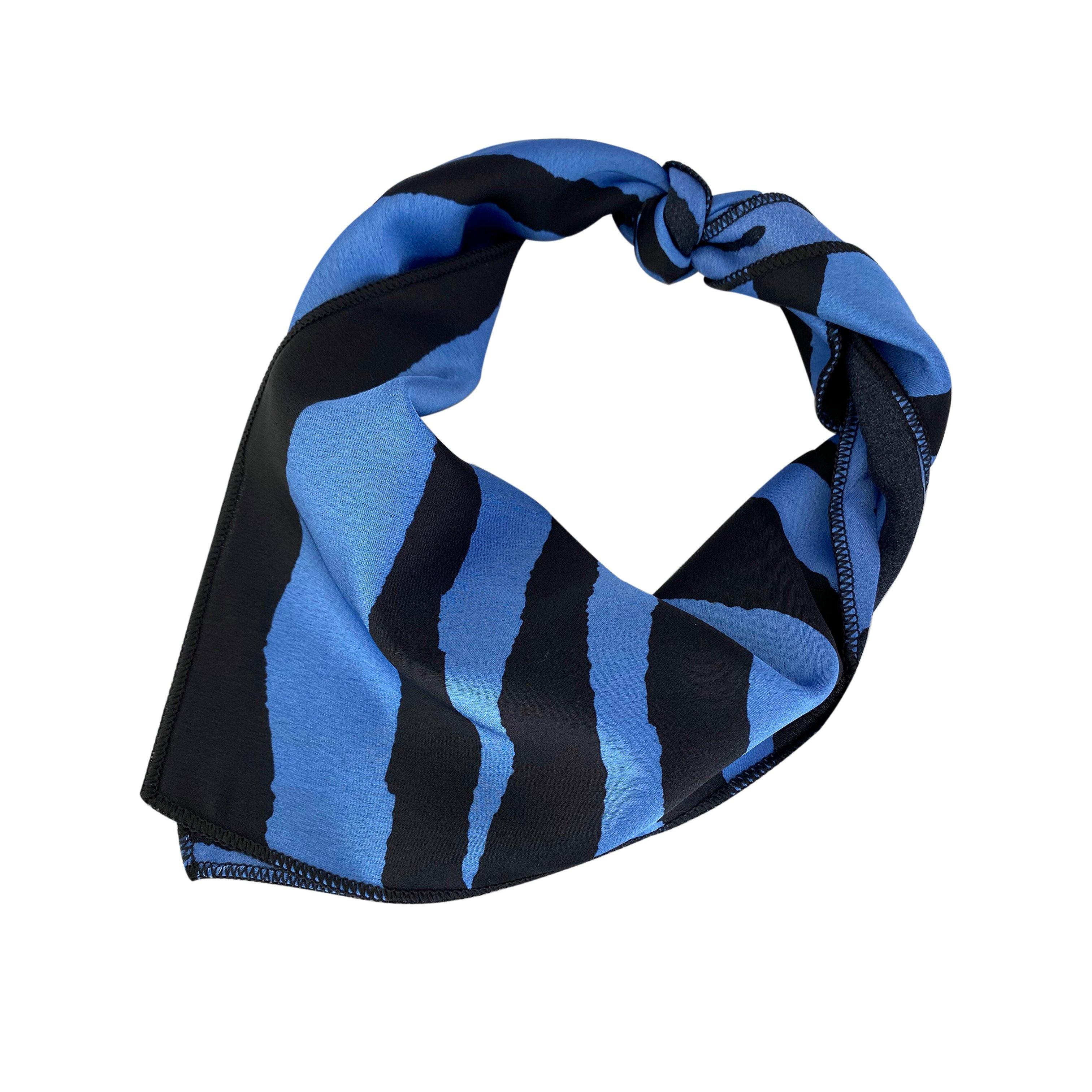 Pañuelo seda azul Cebra - BRANCHÉE