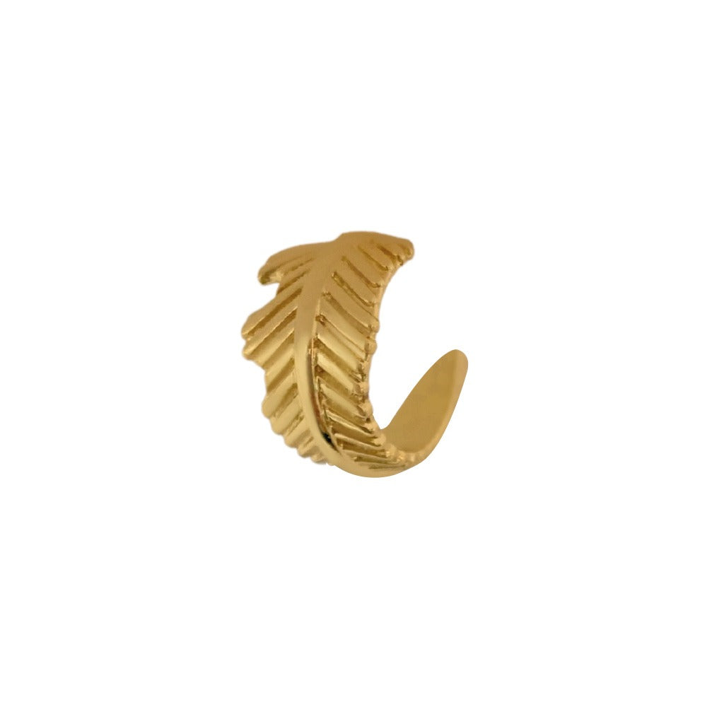 Arete Earcuff pluma dorada
