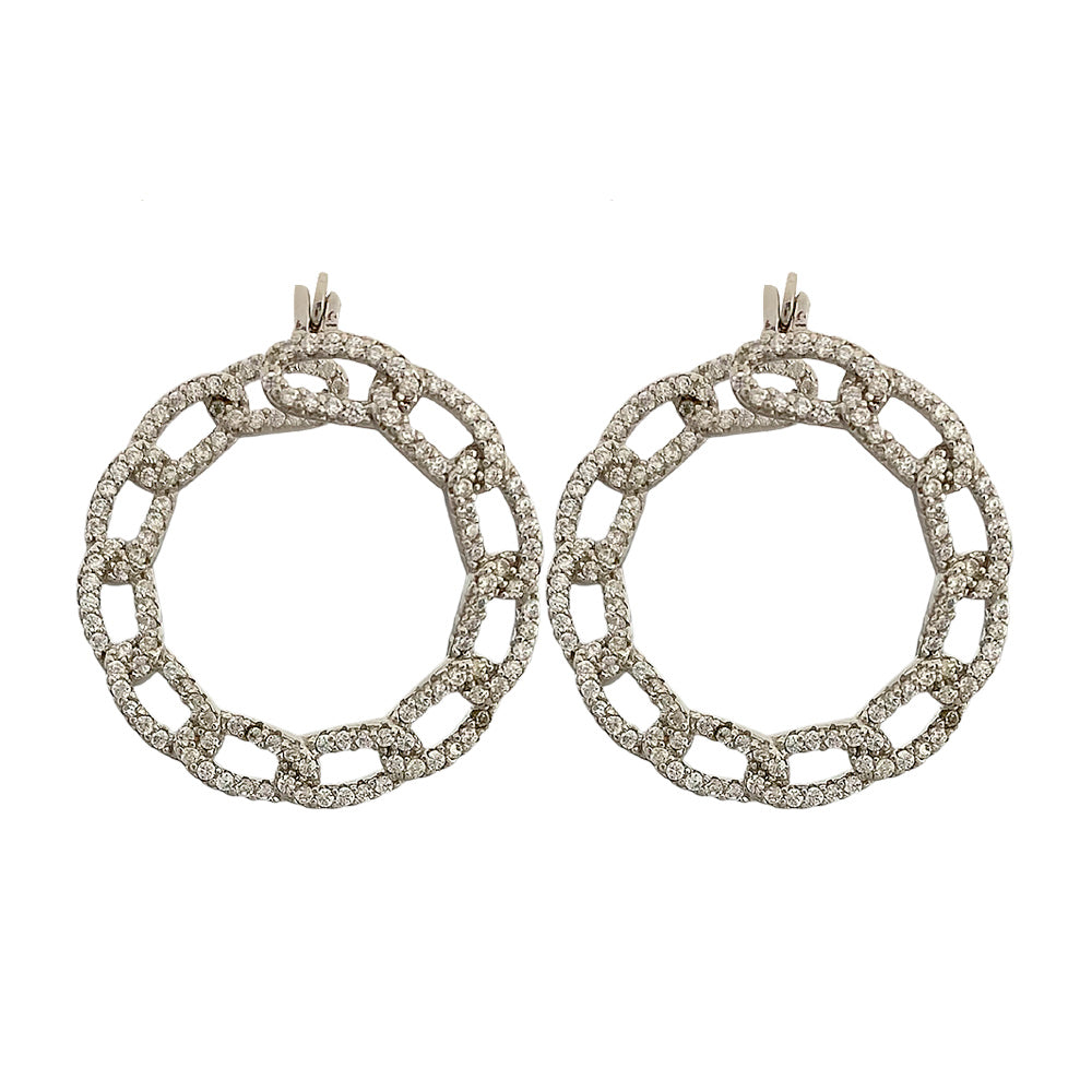 Arete arracada cadena con cristales
