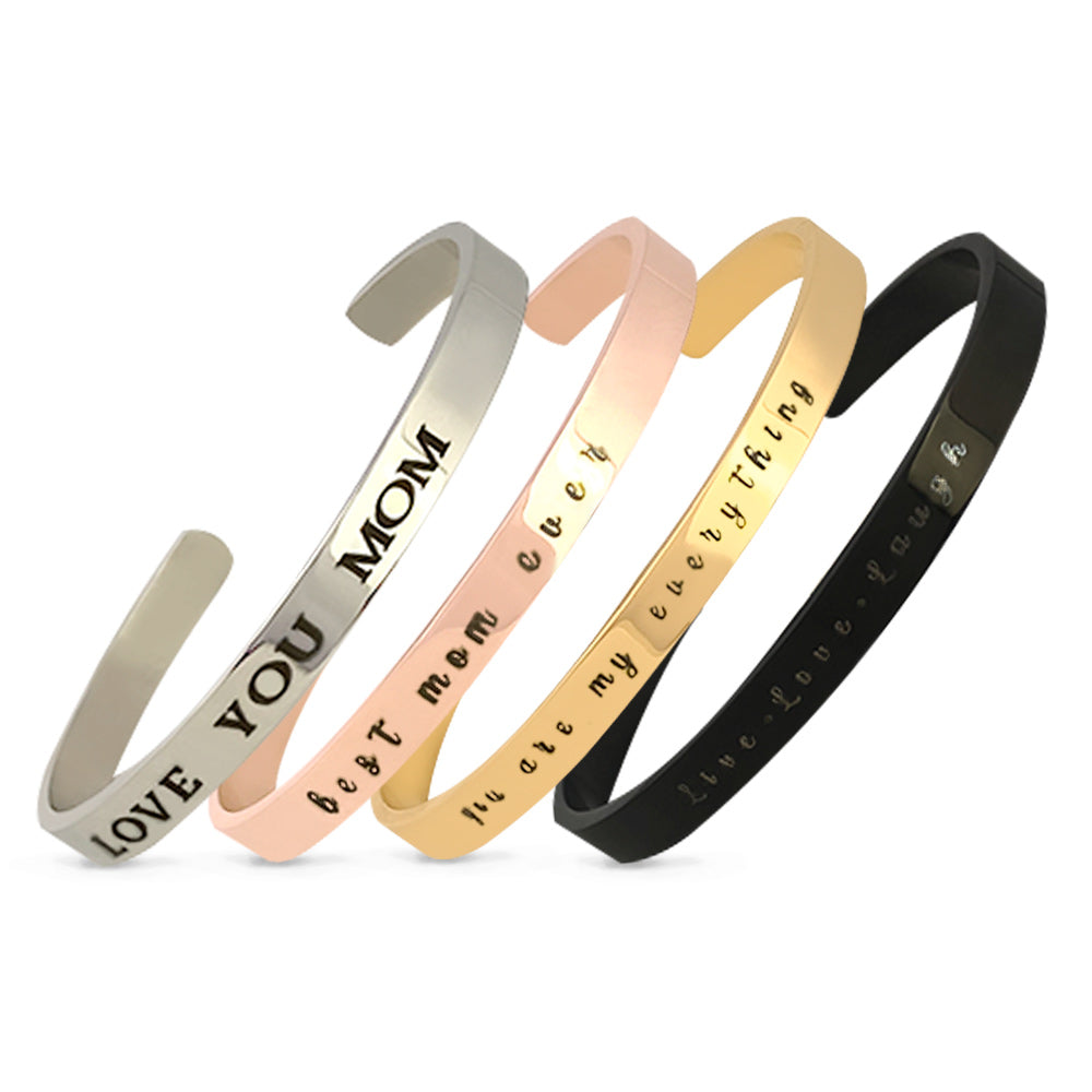Brazaletes de 6mm con grabado personalizable (distintos colores)
